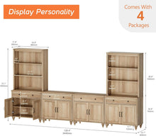 Load image into Gallery viewer, Oak Farmhouse Entertainment Center For TVs Up To 75 Inches