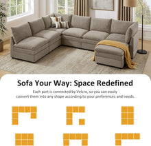 Load image into Gallery viewer, 127 Inch Taupe Contemporary Modular Sectional Sofa