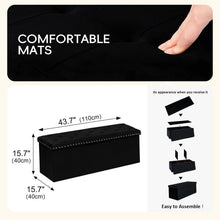 Load image into Gallery viewer, Black Premium Velvet Storage Ottoman Bench Bedroom