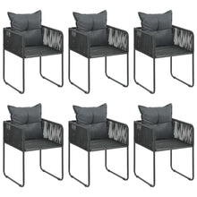 Load image into Gallery viewer, NNEVL 7 Piece Garden Dining Set PVC Rattan Black-3