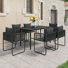 Load image into Gallery viewer, NNEVL 7 Piece Garden Dining Set PVC Rattan Black-0