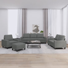 Load image into Gallery viewer, 4 Piece Sofa Set Dark Gray Fabric