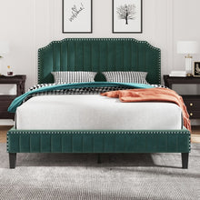 Load image into Gallery viewer, Modern Linen Curved Upholstered Platform Bed