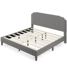 Load image into Gallery viewer, Modern Linen Curved Upholstered Platform Bed