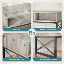 Load image into Gallery viewer, Coffee Table with LED Lights and Glass Shelf