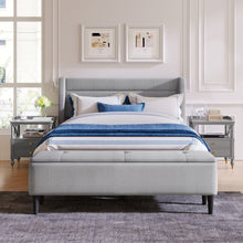Load image into Gallery viewer, Modern Linen Curved Upholstered Platform Bed