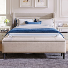 Load image into Gallery viewer, Modern Linen Curved Upholstered Platform Bed