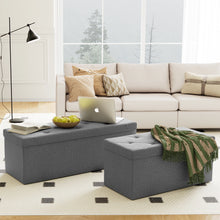 Load image into Gallery viewer, Folding Storage Ottoman Bench - Hidden Storage Footstool