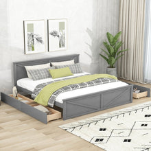 Load image into Gallery viewer, King-size Wooden Platform Bed