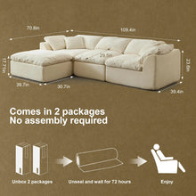 Load image into Gallery viewer, L-Shaped Sectional Sofa - Oversized Deep Seat with Ottoman
