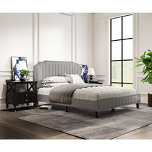 Load image into Gallery viewer, Modern Linen Curved Upholstered Platform Bed