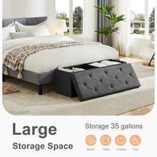 Load image into Gallery viewer, Folding Storage Ottoman Bench - Hidden Storage Footstool