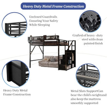 Load image into Gallery viewer, Queen Loft Bed Frame with Stairs, Storage & Wardrobe