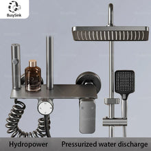 Load image into Gallery viewer, Multifunction Shower System - Gunmetal Gray Aluminum with Rotary Knob