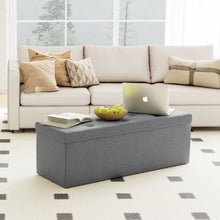 Load image into Gallery viewer, Folding Storage Ottoman Bench - Hidden Storage Footstool