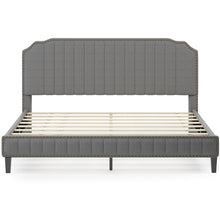 Load image into Gallery viewer, Modern Linen Curved Upholstered Platform Bed