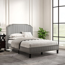 Load image into Gallery viewer, Modern Linen Curved Upholstered Platform Bed