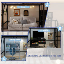 Load image into Gallery viewer, Queen Loft Bed Frame with Stairs, Storage & Wardrobe