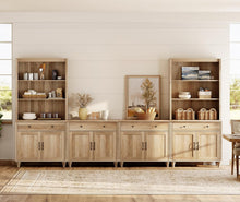 Load image into Gallery viewer, Oak Farmhouse Entertainment Center For TVs Up To 75 Inches