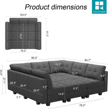 Load image into Gallery viewer, Comfortable Modular Sleeper Sofa Couch with Storage Solution