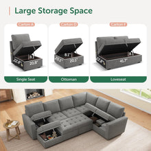 Load image into Gallery viewer, Modular Sectional Sofa Bed With Generous Understorage