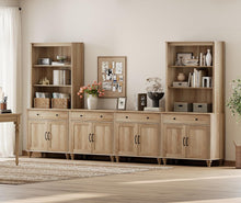 Load image into Gallery viewer, Oak Farmhouse Entertainment Center For TVs Up To 75 Inches