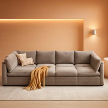 Load image into Gallery viewer, 127 Inch Taupe Contemporary Modular Sectional Sofa