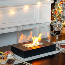 Load image into Gallery viewer, 360° View Rectangular Tabletop Fireplace Fire Bowl With Four-Sided Glass