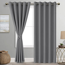 Load image into Gallery viewer, Blackout Curtains with Tiebacks, Set of 2 Panels