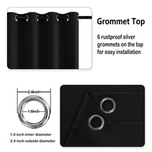 Load image into Gallery viewer, Blackout Curtains with Tiebacks, Set of 2 Panels