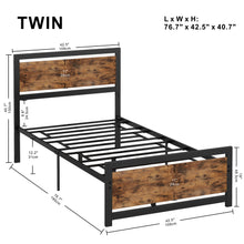 Load image into Gallery viewer, 41" Bed Frame with Headboard and Footboard