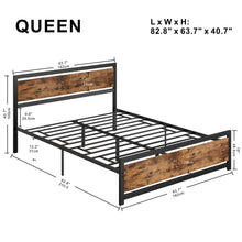 Load image into Gallery viewer, 41" Bed Frame with Headboard and Footboard