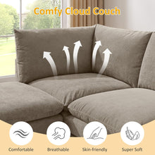 Load image into Gallery viewer, 127 Inch Taupe Contemporary Modular Sectional Sofa
