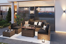 Load image into Gallery viewer, Outdoor Patio Furniture Set with Firepit Table and Cushions
