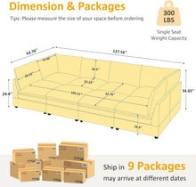 Load image into Gallery viewer, 127 Inch Taupe Contemporary Modular Sectional Sofa
