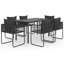 Load image into Gallery viewer, NNEVL 7 Piece Garden Dining Set PVC Rattan Black-1
