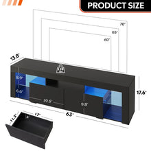 Load image into Gallery viewer, TV Stand with LED Lights &amp; 2 Drawers - Fits 60-70" TVs
