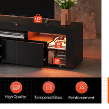 Load image into Gallery viewer, TV Stand with LED Lights &amp; 2 Drawers - Fits 60-70" TVs
