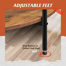 Load image into Gallery viewer, Round Coffee Table with 2-Tier Storage Shelf - Wood, Living Room

