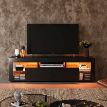 Load image into Gallery viewer, TV Stand with LED Lights &amp; 2 Drawers - Fits 60-70" TVs
