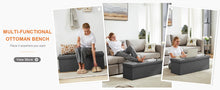 Load image into Gallery viewer, Folding Storage Ottoman Bench - Hidden Storage Footstool
