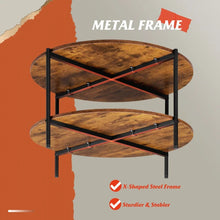 Load image into Gallery viewer, Round Coffee Table with 2-Tier Storage Shelf - Wood, Living Room
