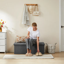 Load image into Gallery viewer, Folding Storage Ottoman Bench - Hidden Storage Footstool

