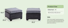 Load image into Gallery viewer, Patio Sectional Sofa Set with Ottoman - Water &amp; Stain-Resistant Fabric, Dark Gray

