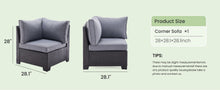 Load image into Gallery viewer, Patio Sectional Sofa Set with Ottoman - Water &amp; Stain-Resistant Fabric, Dark Gray
