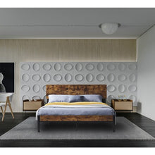 Load image into Gallery viewer, King Size Metal Platform Bed Frame with Wooden Headboard
