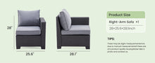 Load image into Gallery viewer, Patio Sectional Sofa Set with Ottoman - Water &amp; Stain-Resistant Fabric, Dark Gray
