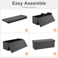 Load image into Gallery viewer, Folding Storage Ottoman Bench - Hidden Storage Footstool
