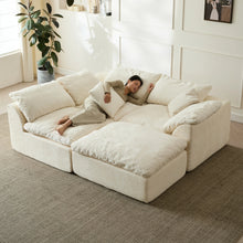 Load image into Gallery viewer, L-Shaped Sectional Sofa - Oversized Deep Seat with Ottoman
