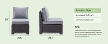 Load image into Gallery viewer, Patio Sectional Sofa Set with Ottoman - Water &amp; Stain-Resistant Fabric, Dark Gray
